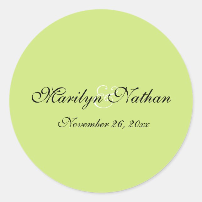 Adesivo redondo de 1,5" preto e verde pera (Frente)