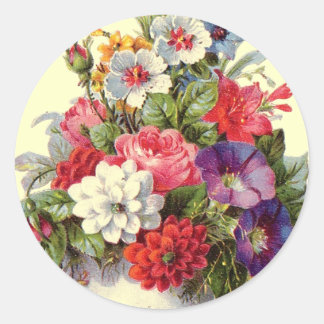 Adesivo Redondo de Arte Floral