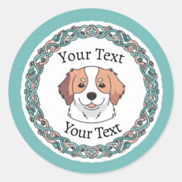 Adesivo redondo de cães cortantes com texto person