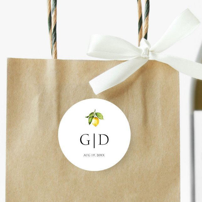 Adesivo Redondo de Caxemira Monogramas Amarelo Lim (Criador carregado)