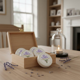 Adesivo Redondo de Cera de Lavanda Feita à Mão