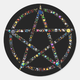 Adesivo Redondo de Cinco Elementos do Pentágono