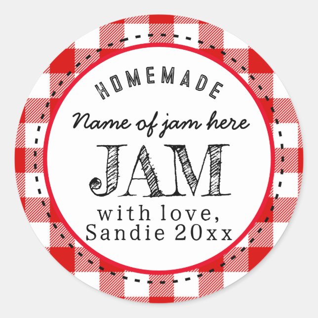 Adesivo Redondo de Comida Caseira Personalizado Xa (Frente)