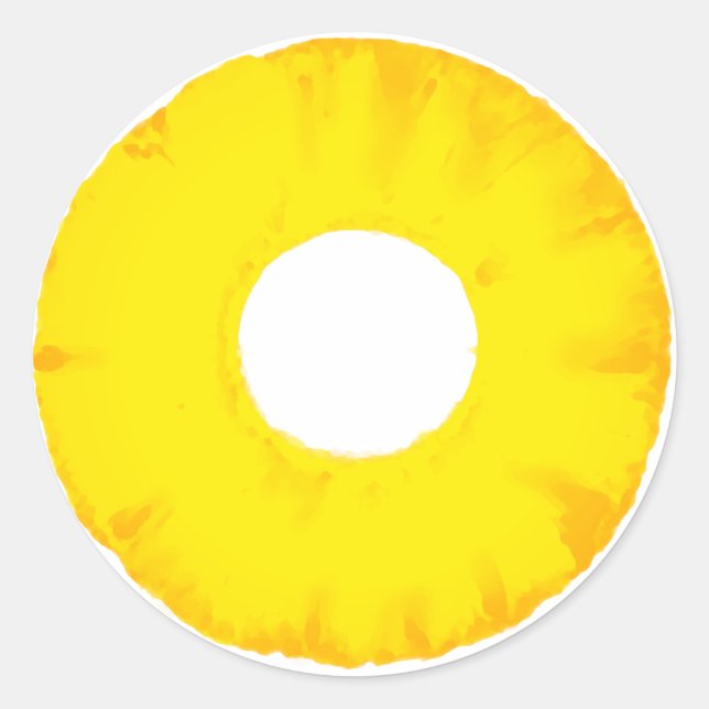 Adesivo redondo de notas de fruta - ananás (Frente)