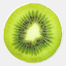 Adesivo redondo de notas de fruta - Kiwis
