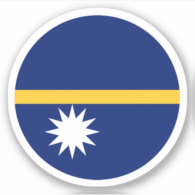 Adesivo Redondo de Sinalizador Nauru (Frente)