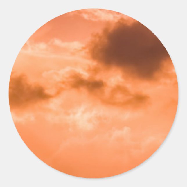 Adesivo redondo de sunset e nuvens (Frente)