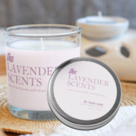 Adesivo redondo de vela de lavanda moderna