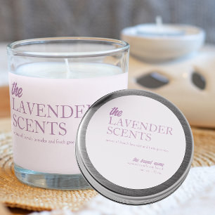 Adesivo redondo de vela de lavanda moderna