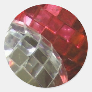 Adesivo redondo detalhado Red Baubles