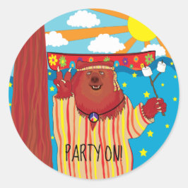 Adesivo Redondo do Urso de Groovy