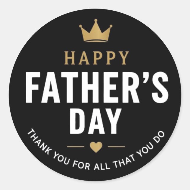Adesivo Redondo Father's Day King Classic (Frente)
