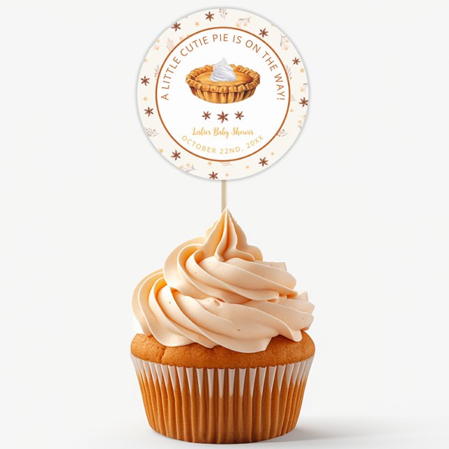 Adesivo Redondo Festa de Bebê Cutie Pie (Autumn Baby Shower Favor Stickers)