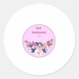 Adesivo Redondo Floral Eid Mubarak
