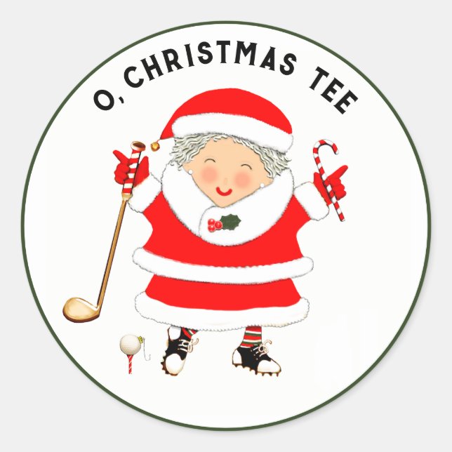 Adesivo Redondo Golf Christmas Classic (Frente)