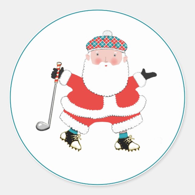 Adesivo Redondo Golf Christmas Classic (Frente)