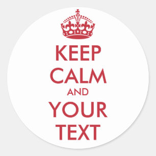 Adesivo Redondo Keep Calm - texto personalizado