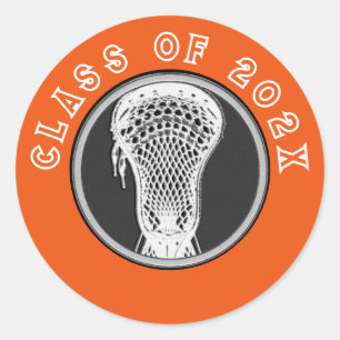 Adesivo Redondo Lacrosse Seniors Laranja Clássico
