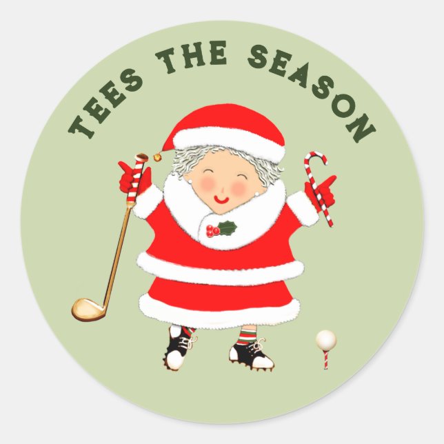 Adesivo Redondo Ladies Golf Christmas Classic (Frente)