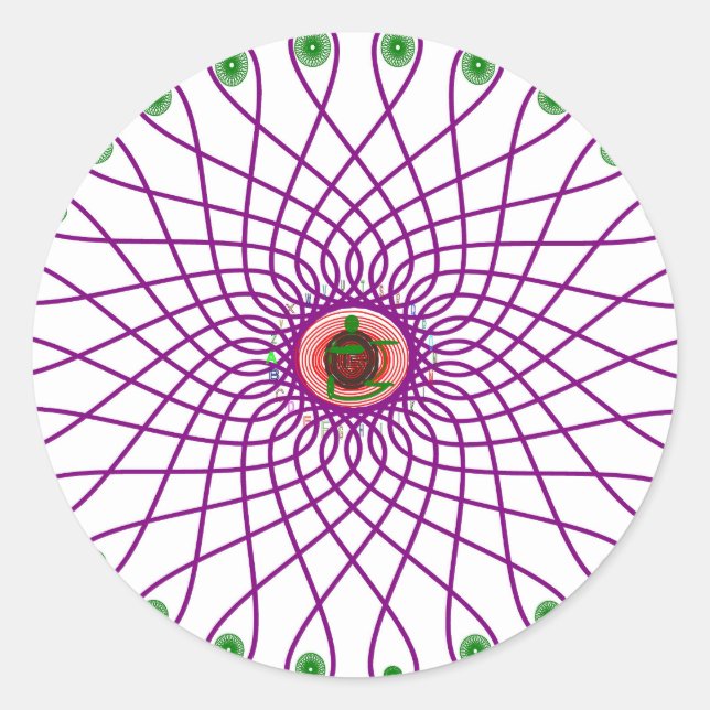Adesivo Redondo Mandala Circular Geométrico Abstra (Frente)