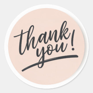 Adesivo Redondo Moderno "Obrigado" – Elegante