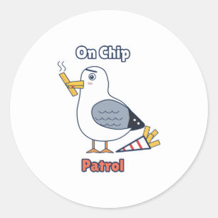 Adesivo Redondo On Chip Patrol Gaivota Atrevida