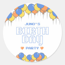 Adesivo redondo para Festa de aniversário | Retro