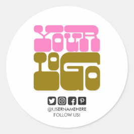 Adesivo Redondo para Redes Sociais com Logotipo Pe