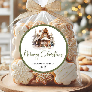 Adesivo Redondo Personalizado de Natal Tom Terroso