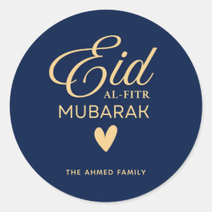 Adesivo Redondo Personalizado Eid al-Fitr Mubarak