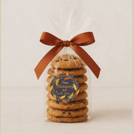 Adesivo Redondo Personalizado Feliz Dia de Ação de