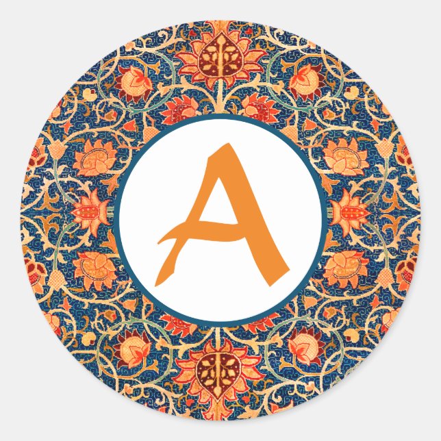 ADESIVO REDONDO PERSONALIZADO INICIAL William Morr (Frente)