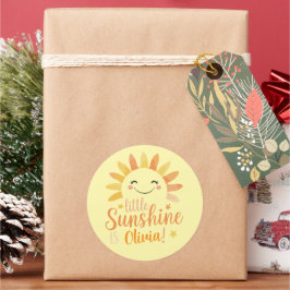Adesivo Redondo Personalizado Little Sunshine