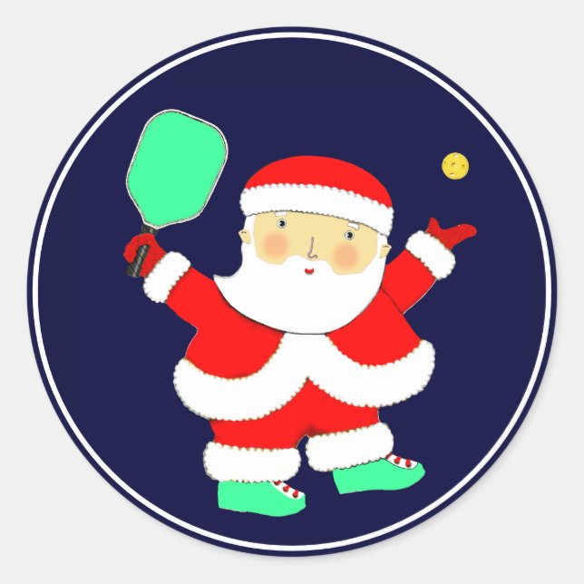 Adesivo Redondo Pickleball Natal Clássico (Frente)