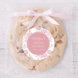 Adesivo Redondo Pink White Chinoiserie Festa de Ch