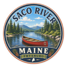 Adesivo Redondo Rio Saco Fryeburg Maine