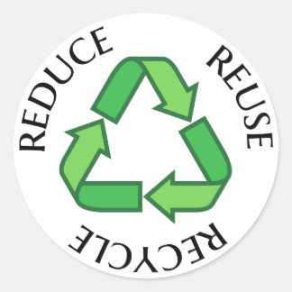 Adesivo Reduza a reutilização do símbolo de reciclagem ver