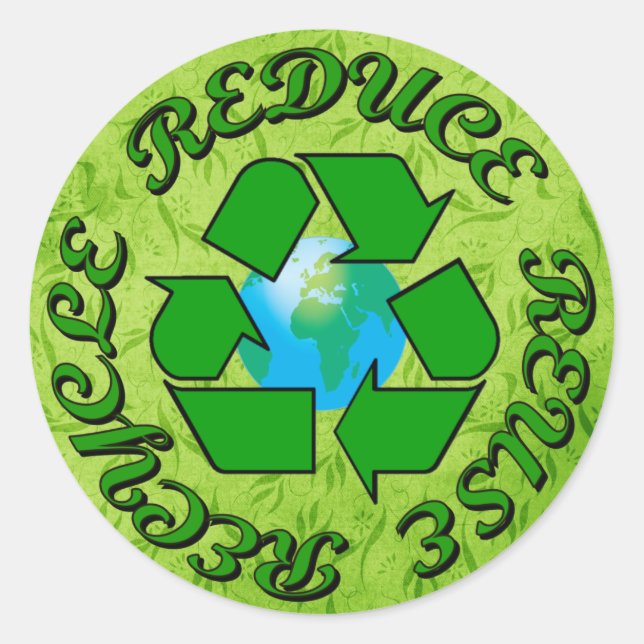 Adesivo Reduza o Reciclar de reutilização (Frente)