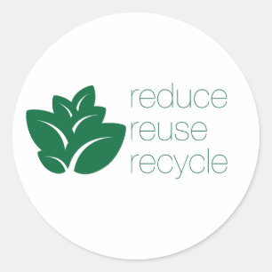 Adesivo Reduza, reutilize, reciclar, fique verde