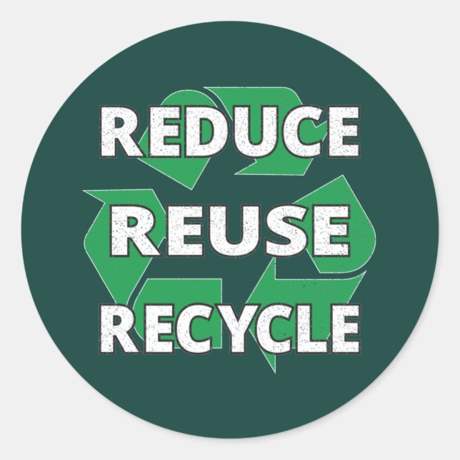 Adesivo Reduzir a reutilização do Reciclar Terra no dia a  (Frente)