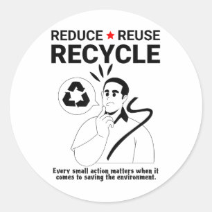 Adesivo Reduzir, reutilizar, Reciclar _ Proteção ambiental