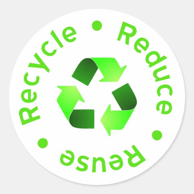 Adesivo Reduzir - Reutilizar - Reciclar Sticker (Frente)