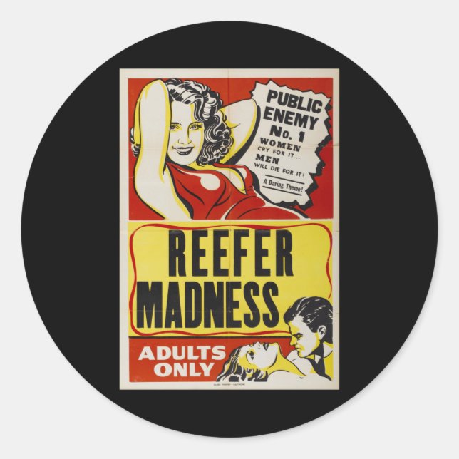 Adesivo Reefer madness retro vintage poster (Frente)