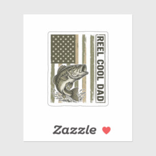 Adesivo Reel Cool Dad Bass Fishing Flag Vector Design_1