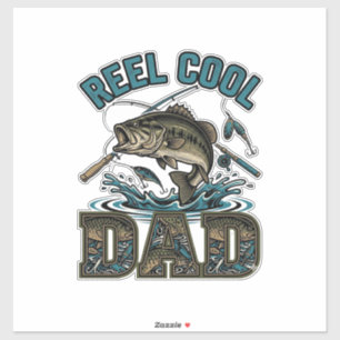 Adesivo Reel Cool Dad Pesca de Robalo Design Vetorial Vint