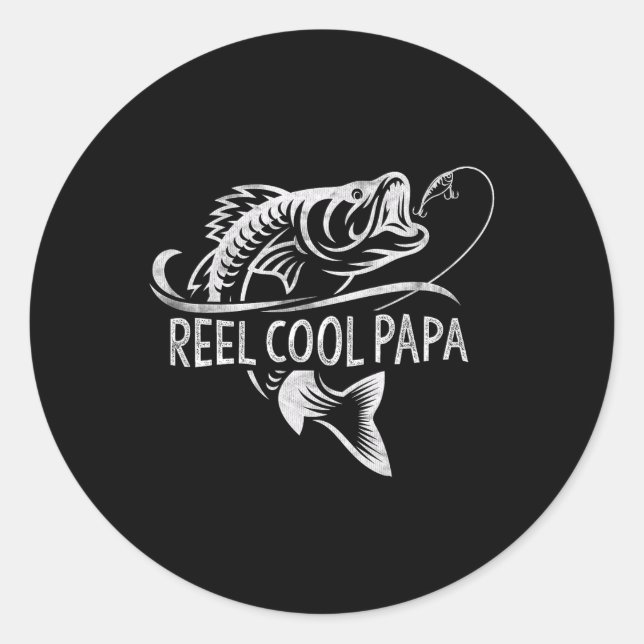 Adesivo Reel Cool Papa Fishing Dad Gifts Father's Day Fish (Frente)