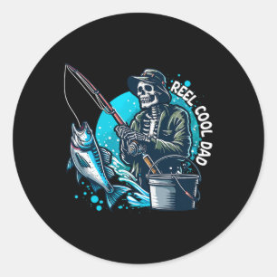 Adesivo Reel Legal Pai Funny Skeleton Pai de pesca