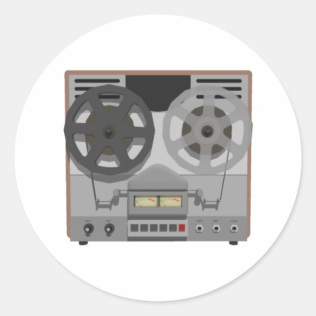 Adesivo Reel to Reel Tape Player: Modelo 3D: (Frente)