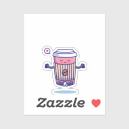 Adesivo Refaxamento da Taça de Café Cuta em Meditação