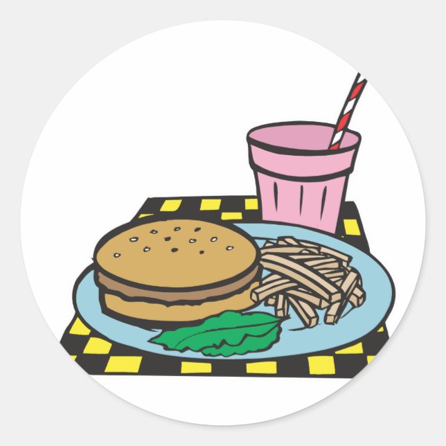 Adesivo refeição de comida rápida retro-diner (Frente)